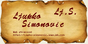 Ljupko Simonović vizit kartica
